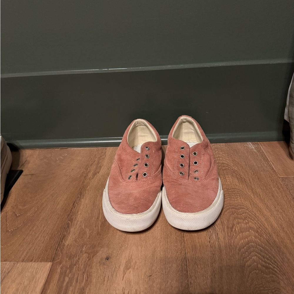Sperry Pink Corduroy Slip-On Shoes